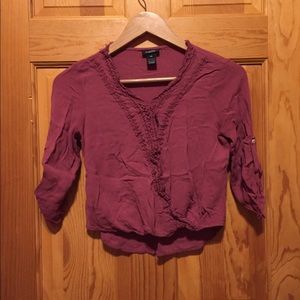 Cropped Burgundy Tee